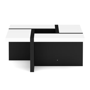 Beistelltisch ZEBRA 80 x 80 x 35 cm weiss/schwarz