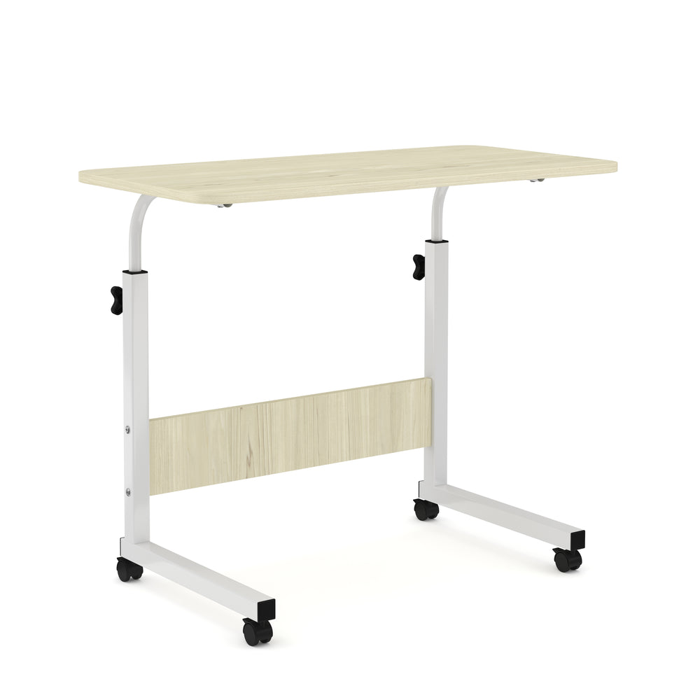 Table d'ordinateur portable à roulettes LALE marron clair/blanc