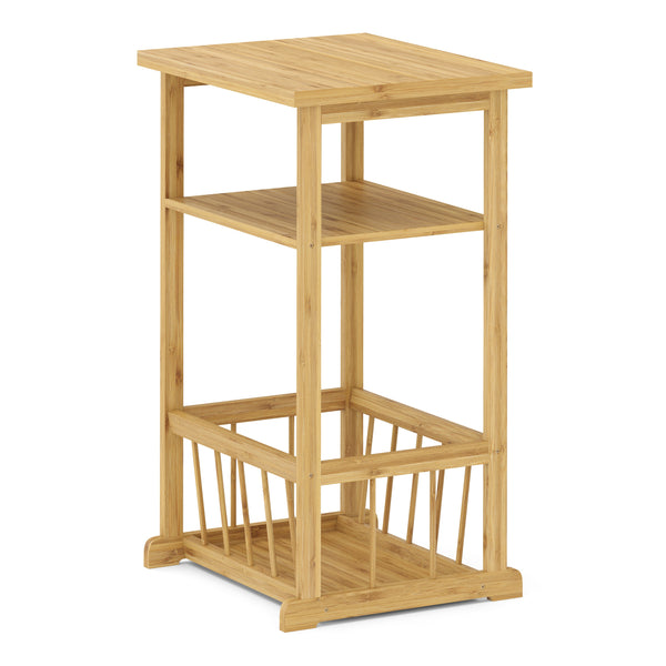 Beistelltisch Bambus mit Zeitungsablage 45 x 37 x 72 cm natur