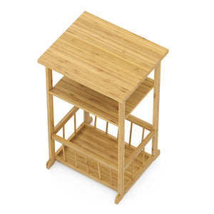 Beistelltisch Bambus mit Zeitungsablage 45 x 37 x 72 cm natur