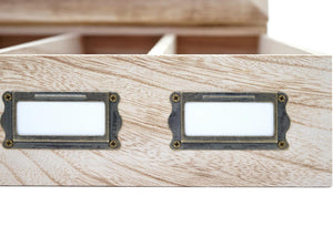 Besteckkasten Besteckkiste mit Deckel shabby ~ naturbraun