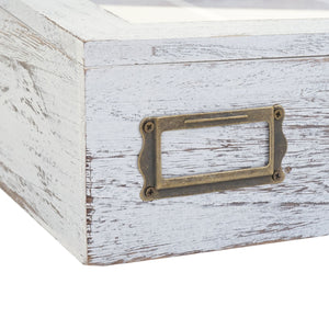 Besteckkiste Aufbewahrung mit Deckel shabby ~ weiss