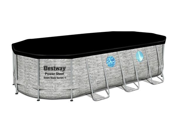 Bestway Pool Komplett-Set Steinwand-Optik 549 x 274 x 122 cm