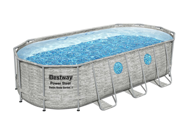 Bestway Pool Komplett-Set Steinwand-Optik 549 x 274 x 122 cm