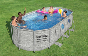 Bestway Pool Komplett-Set Steinwand-Optik 549 x 274 x 122 cm