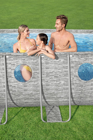 Bestway Pool Komplett-Set Steinwand-Optik 549 x 274 x 122 cm