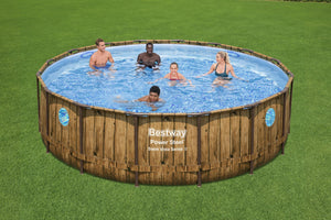 Bestway Pool Komplett-Set Holz-Optik 488 x 122 cm