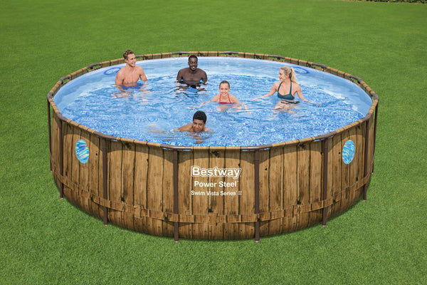 Bestway Pool Komplett-Set Holz-Optik 488 x 122 cm