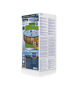 Bestway Pool Komplett-Set Holz-Optik 488 x 122 cm