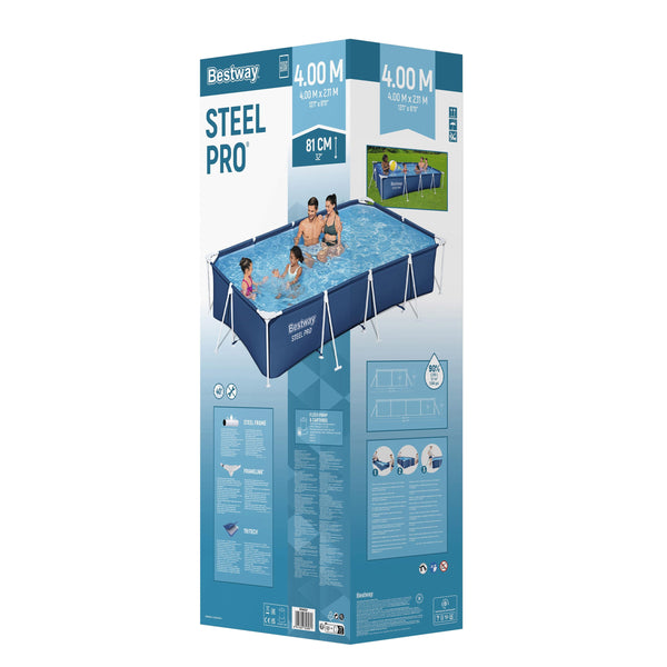 Swimming Pool Set mit Stahlrahmen (400 x 211 x 81 cm)