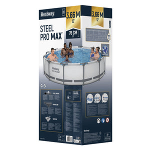 Swimming Pool Set mit Stahlrahmen (366 x 76 cm)