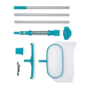 Poolsauger Set AquaSurge kabellos mit Kescher und Bürste