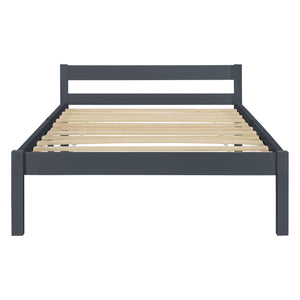 Holzbett Nakkila 120x200 cm Doppelbett mit Kopfteil Grau