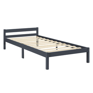 Holzbett Nakkila 120x200 cm Doppelbett mit Kopfteil Grau