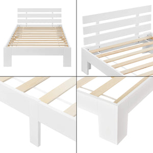 Holzbett Nivala 120x200 cm mit Kopfteil Weiss