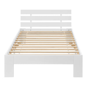 Holzbett Nivala 90x200 cm mit Kaltschaummatratze Weiss