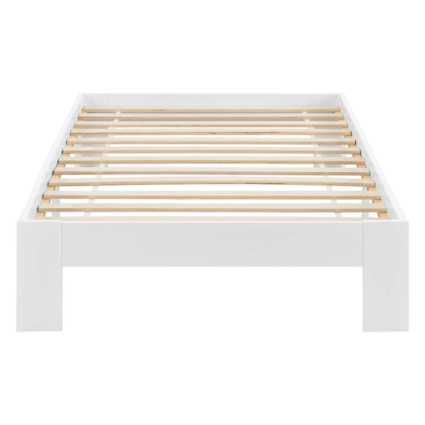 Holzbett Raisio 120x200 cm mit Kaltschaummatratze Weiss