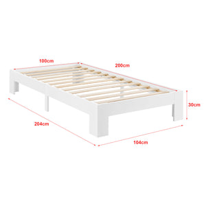 Holzbett Raisio 100x200 cm mit Lattenrost Weiss