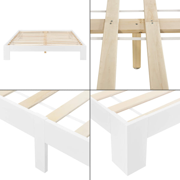 Holzbett Raisio 140x200 cm mit Lattenrost Weiss