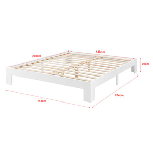 Holzbett Raisio 140x200 cm mit Lattenrost Weiss