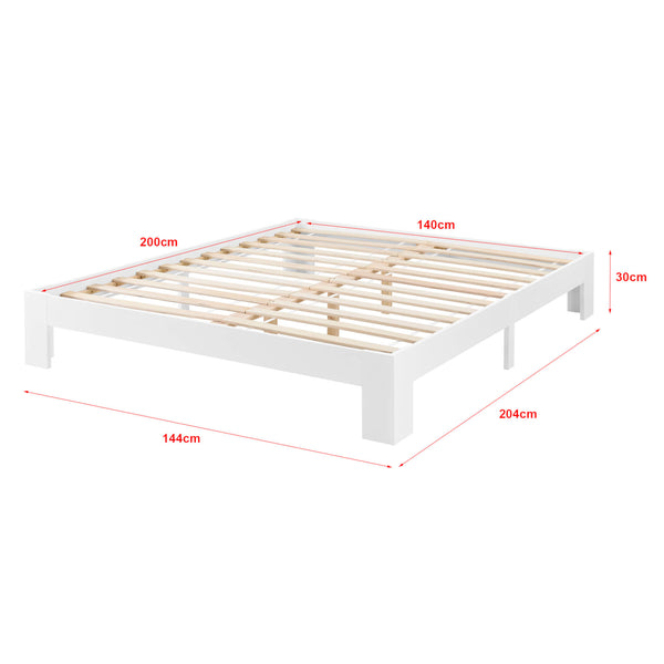 Holzbett Raisio 140x200 cm mit Lattenrost Weiss