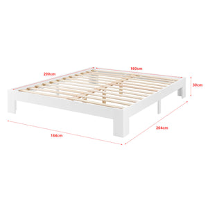 Holzbett Raisio 160x200 cm mit Lattenrost Weiss