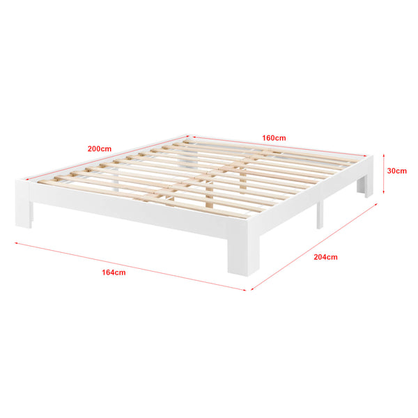 Holzbett Raisio 160x200 cm mit Lattenrost Weiss