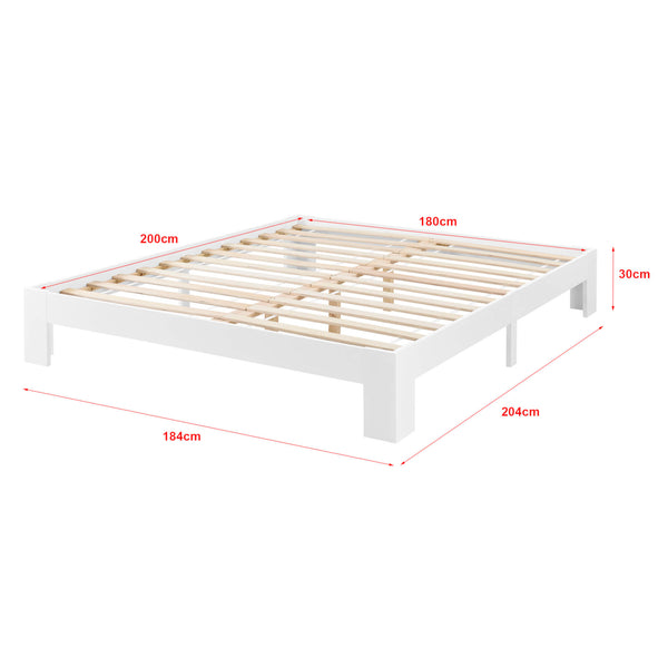 Holzbett Raisio 180x200 cm mit Lattenrost Weiss