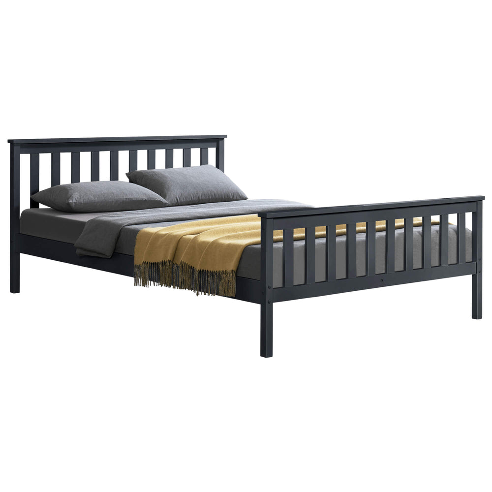 Letto in legno Visby 180x200 cm grigio