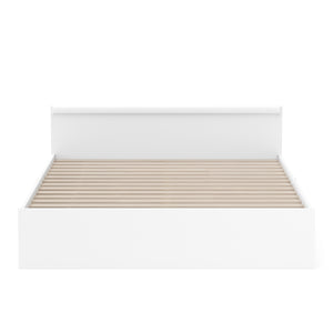Bett Holz BELLA mit Stauraum und Schubladen 140 x 200 cm weiss