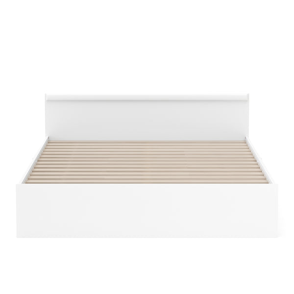 Bett Holz BELLA mit Stauraum und Schubladen 140 x 200 cm weiss