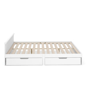 Bett Holz BELLA mit Stauraum und Schubladen 140 x 200 cm weiss
