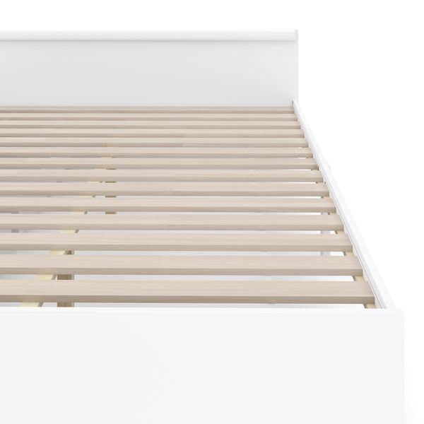 Bett Holz BELLA mit Stauraum und Schubladen 140 x 200 cm weiss