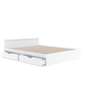 Bett Holz BELLA mit Stauraum und Schubladen 160 x 200 cm weiss