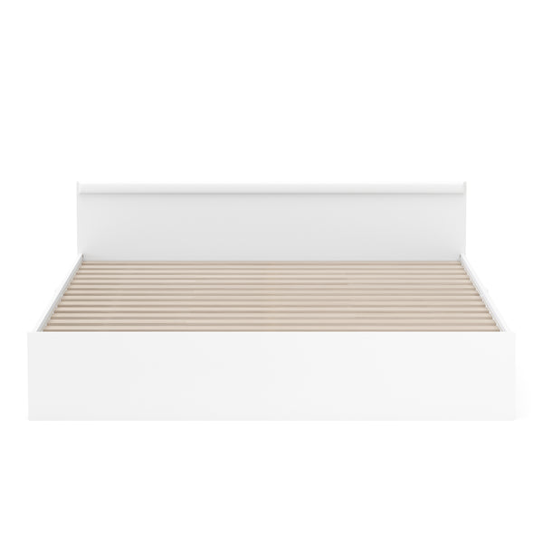 Bett Holz BELLA mit Stauraum und Schubladen 160 x 200 cm weiss