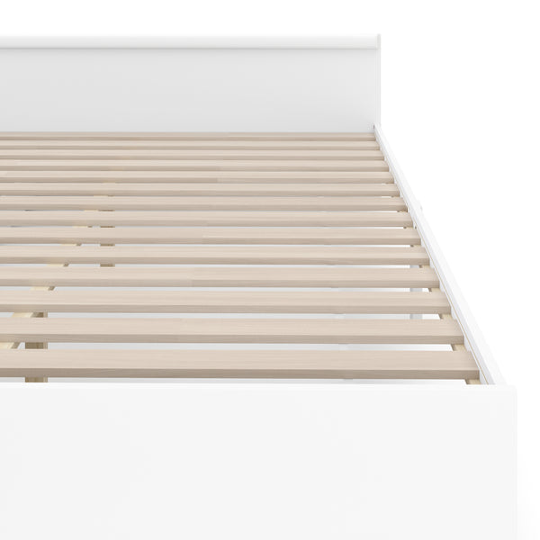 Bett Holz BELLA mit Stauraum und Schubladen 160 x 200 cm weiss