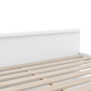 Bett Holz BELLA mit Stauraum und Schubladen 160 x 200 cm weiss