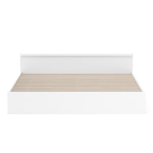 Bett Holz BELLA mit Stauraum und Schubladen 180 x 200 cm weiss