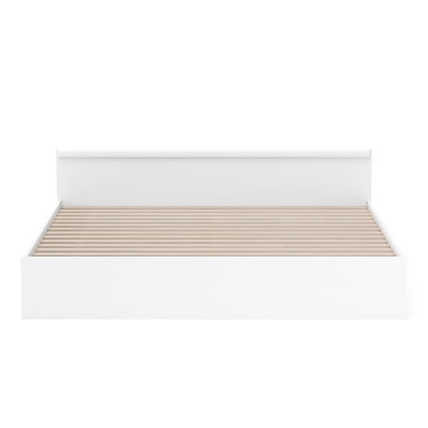 Bett Holz BELLA mit Stauraum und Schubladen 180 x 200 cm weiss