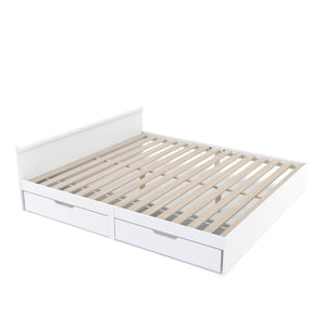 Bett Holz BELLA mit Stauraum und Schubladen 180 x 200 cm weiss