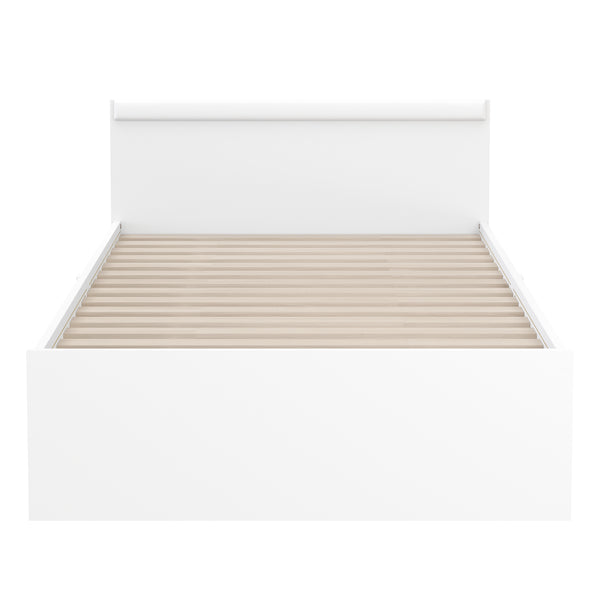 Bett Holz BELLA mit Stauraum und Schubladen 90 x 200 cm weiss