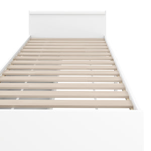 Bett Holz BELLA mit Stauraum und Schubladen 90 x 200 cm weiss