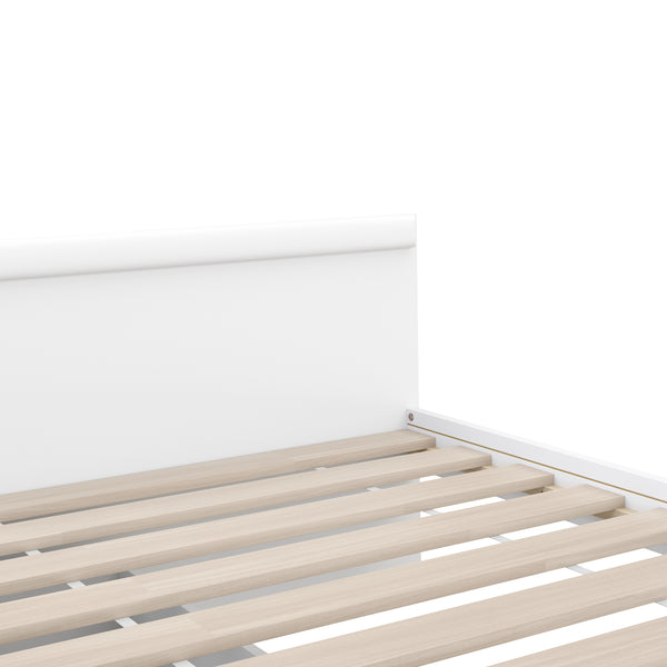 Bett Holz BELLA mit Stauraum und Schubladen 90 x 200 cm weiss