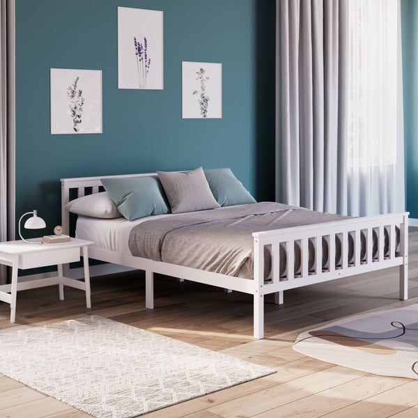 Bett Massivholz EMILY 140 x 200 cm weiss