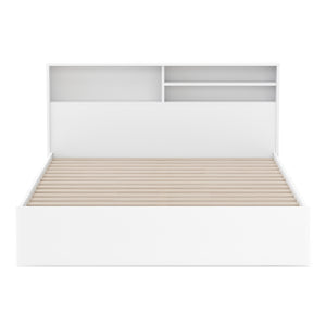 Bett Holz GENESIS mit Stauraum und Schubladen 140 x 200 cm weiss