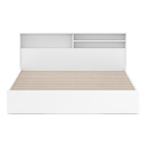 Bett Holz GENESIS mit Stauraum und Schubladen 160 x 200 cm weiss