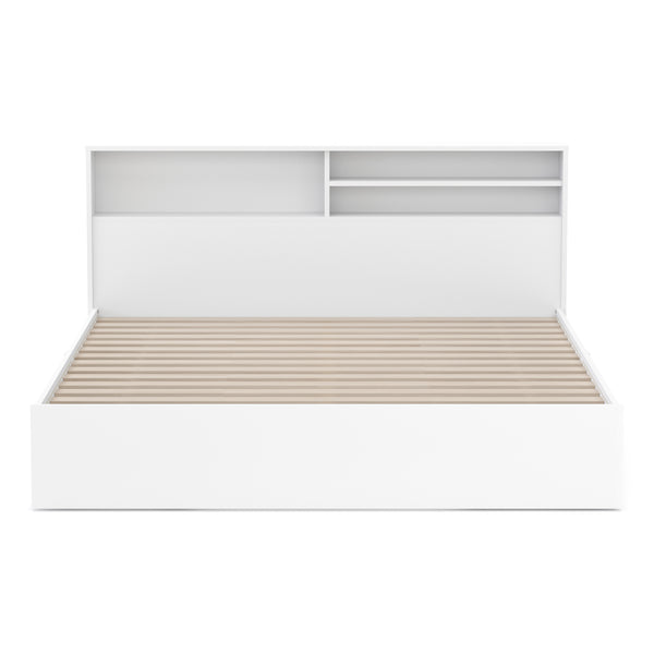 Bett Holz GENESIS mit Stauraum und Schubladen 160 x 200 cm weiss