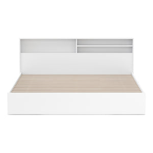 Bett Holz GENESIS mit Stauraum und Schubladen 180 x 200 cm weiss