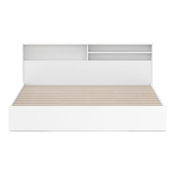 Bett Holz GENESIS mit Stauraum und Schubladen 180 x 200 cm weiss