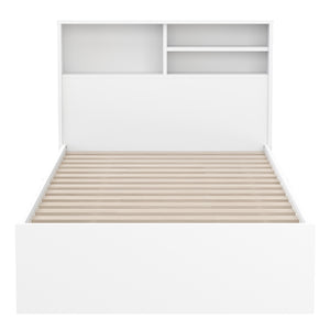 Bett Holz GENESIS mit Stauraum und Schubladen 90 x 200 cm weiss